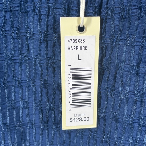 NEW Max Studio Shirt Womens Large blue boho casual classic - Picture 6 of 11